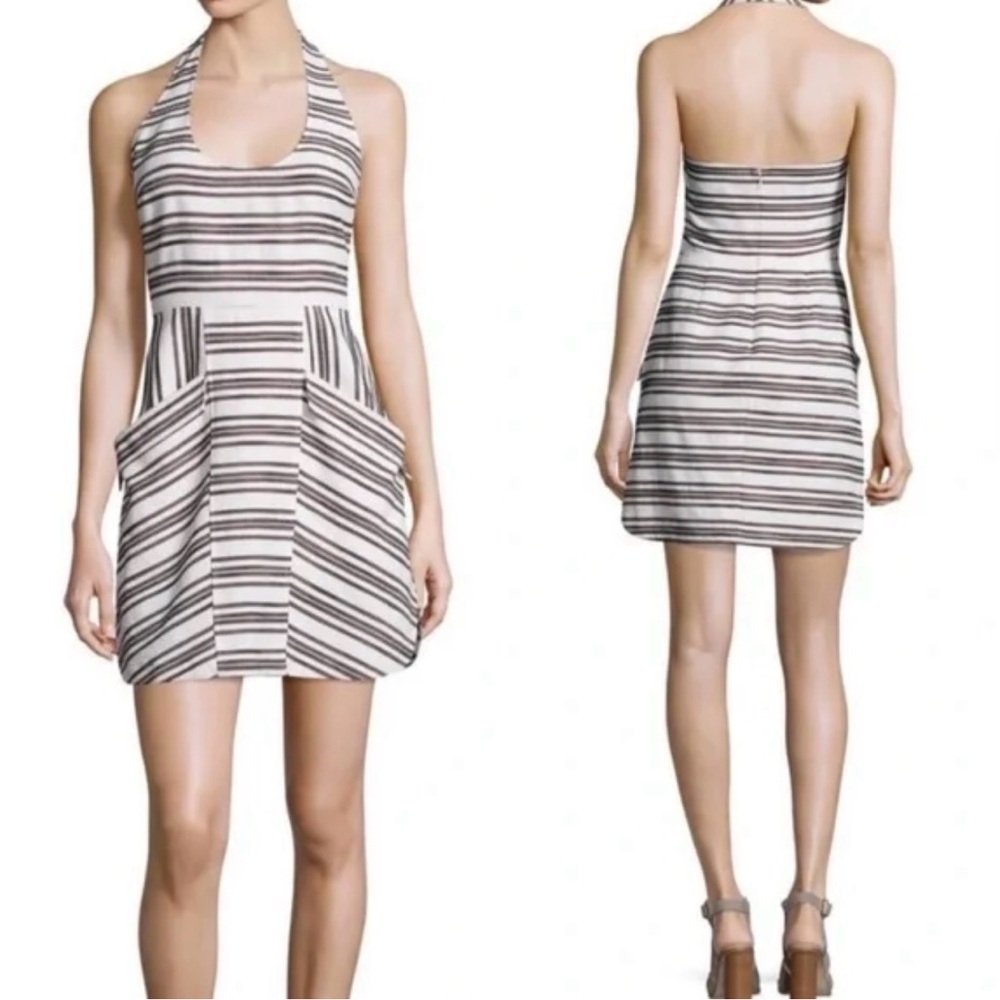 A.L.C. Brown and White Backless pocket Dress